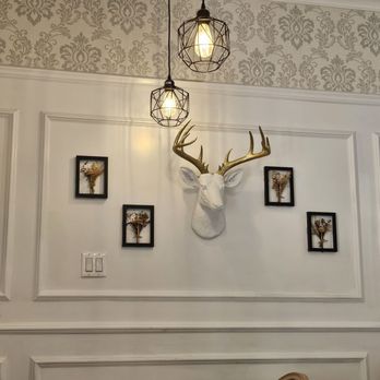 Prince Tea House - Fake Stag deer head wall mount decor - Desserts Near Me - Forest Hills, New York Prince Tea House - Fake Stag deer head wall mount decor - Desserts Near Me - Forest Hills, New York