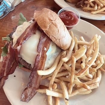 Tickle Tree Cafe - Tickle tree burger with bacon and garlic fries - Cafes Near Me - La Crescenta, California