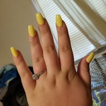TAJ Nail Bar - My beautiful coffins nails trust me the yellow is a lot lighter and absolutely gorgeous - Nail Salons Near Me - Swansea, Illinois
