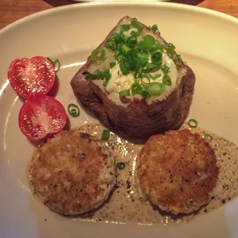 Hillstone - Crab cakes with a substitute baked potato - New American Near Me - San Francisco, California