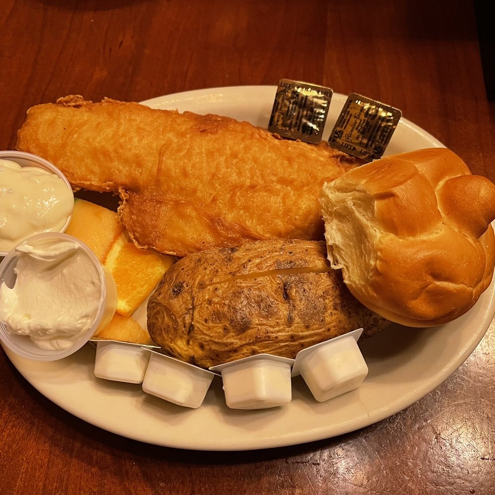 Bert's Wooden Indian - Beer battered Haddock dinner - American Near Me - Beaver, Pennsylvania Bert's Wooden Indian - Beer battered Haddock dinner - American Near Me - Beaver, Pennsylvania