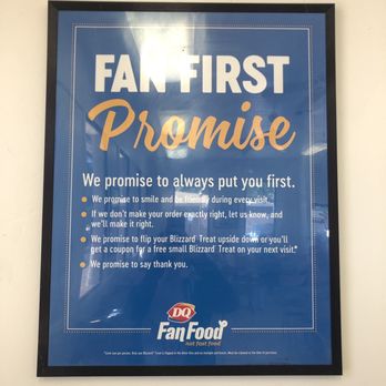 Dairy Queen Ltd Brazier - Fan First Promise advertised in the lobby - Ice Cream & Frozen Yogurt Near Me - Payson, Arizona Dairy Queen Ltd Brazier - Fan First Promise advertised in the lobby - Ice Cream & Frozen Yogurt Near Me - Payson, Arizona