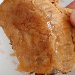 Shiny goo filled bottom crust. Not a good thing. Shiny goo filled bottom crust. Not a good thing.