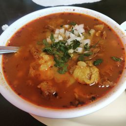 Menudo. It was good for a gloomy and cold day. Lots of tripe and hominy. Lots leftover too. Menudo. It was good for a gloomy and cold day. Lots of tripe and hominy. Lots leftover too.