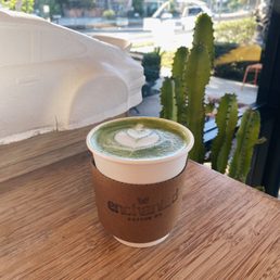 Hot Lavender Matcha Latte