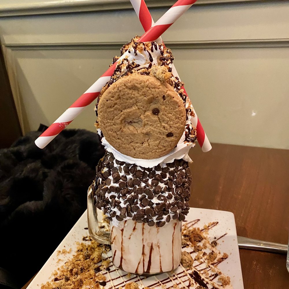 Mt. Kisco Diner - Chocolate chip mega shake, not so mega aside from a ton of vanilla frosting. - Diners Near Me - Mount Kisco, New York