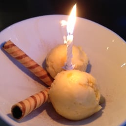 I ordered a small ice cream desert, and since it was my hubby's bday, I secretly asked them to insert a candle :-)