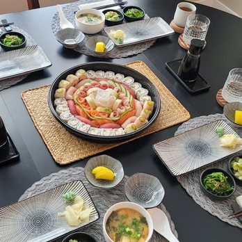 Sushi Friend - Custom platter + seaweed salad + cucumber salad. (We made the miso soup at home.) We got this for a family b-day party at home.  100% hit! - Sushi Bars Near Me - Phoenix, Arizona