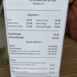 The Offside Grill & Pub - Menu pg. 1