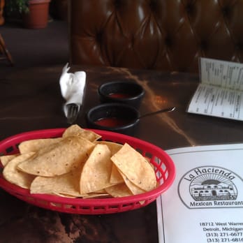 La Hacienda - Chips & hot sauce (not salsa) - Mexican Near Me - Taylor, Michigan