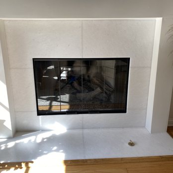 C-Bek Tile and Stone - Newly tiled fireplace - General Contractors Near Me - North Hollywood, California