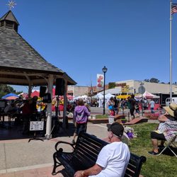 Arroyo Grande Annual Strawberry Festival - One of the stages by the pancake breakfast