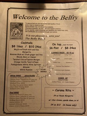 Menu photo 7 The Belfry Montgomery Center, VT Menu photo 7 The Belfry Montgomery Center, VT