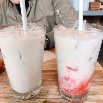 Nopalito - Almond Horchata, Strawberry-Almond Horchata. - Mexican Near Me - San Francisco, California Nopalito - Almond Horchata, Strawberry-Almond Horchata. - Mexican Near Me - San Francisco, California