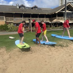 Learning on land before hitting the waves!