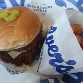 Culver's - Cheese curds and mushroom Swiss burger. - Burgers Near Me - Austin, Texas