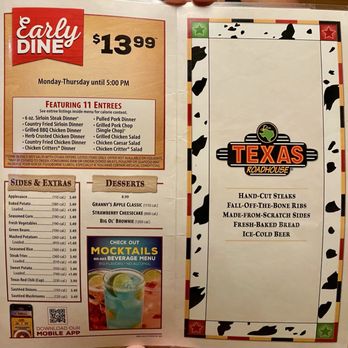 Texas Roadhouse - Menu as of July 10th 2026 - Steakhouses Near Me - North Las Vegas, Nevada Texas Roadhouse - Menu as of July 10th 2026 - Steakhouses Near Me - North Las Vegas, Nevada