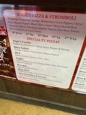 Menu photo 3 Ange's Pizza Columbus, OH