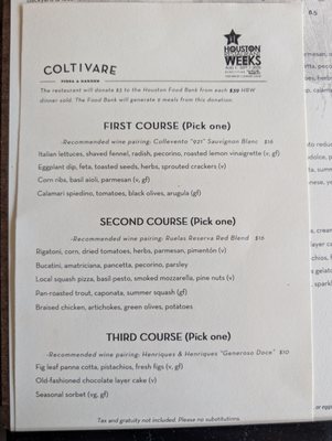 Menu photo 3 Coltivare Houston, TX