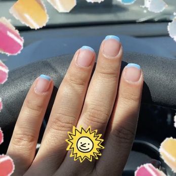 Zen 2 Nails - Blue French tip - Nail Salons Near Me - La Quinta, California