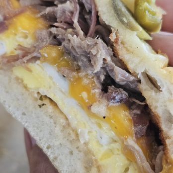Einstein Bros. Bagels - Texas Brisket Signature Egg Sandwich - Sandwiches Near Me - Long Beach, California Einstein Bros. Bagels - Texas Brisket Signature Egg Sandwich - Sandwiches Near Me - Long Beach, California