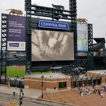 Comerica Park - 2019-09-12 Comerica Park. Detroit, MI. Gate C entrance at Brush and Adams. View from GEM parking structure. - Stadiums & Arenas Near Me - Detroit, Michigan Comerica Park - 2019-09-12 Comerica Park. Detroit, MI. Gate C entrance at Brush and Adams. View from GEM parking structure. - Stadiums & Arenas Near Me - Detroit, Michigan