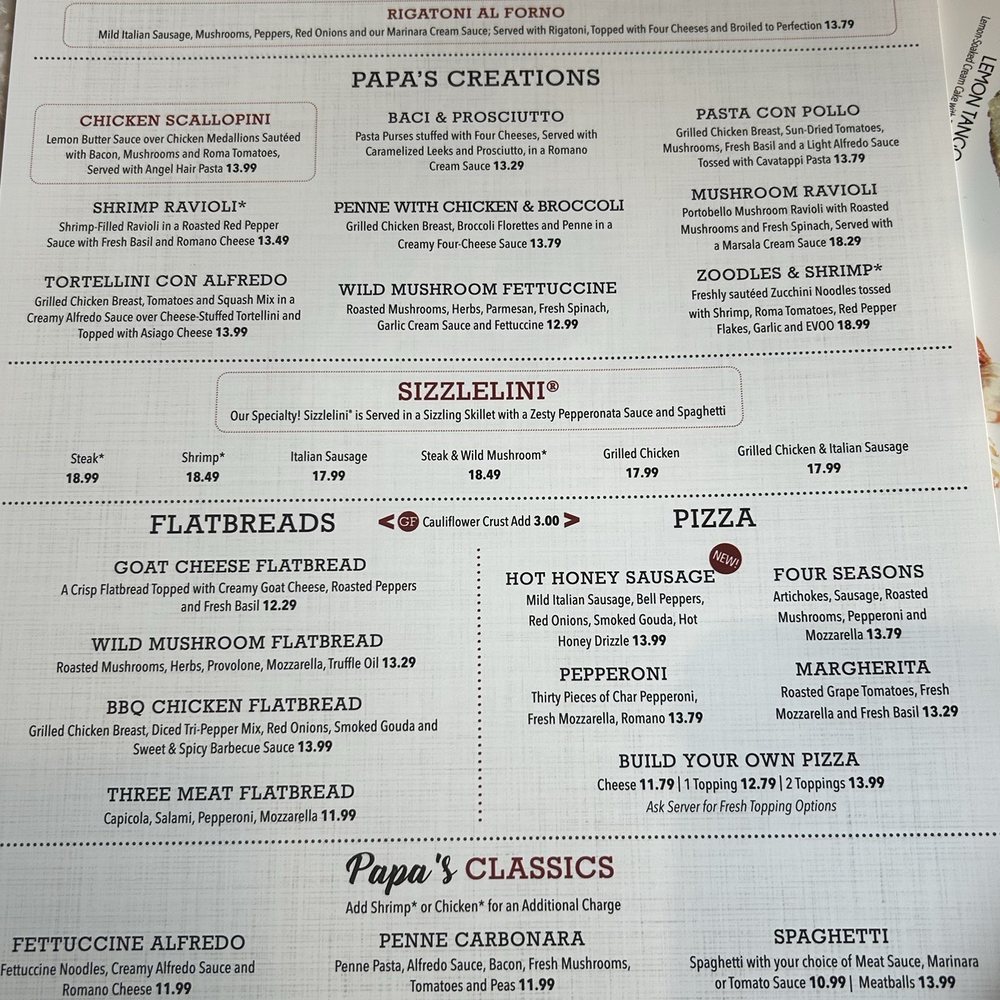 Papa Vinos Italian Kitchen - Menu - Italian Near Me - Warsaw, Indiana Papa Vinos Italian Kitchen - Menu - Italian Near Me - Warsaw, Indiana