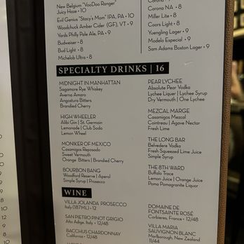 Long Bar - Bar menu - New American Near Me - Atlantic City, New Jersey Long Bar - Bar menu - New American Near Me - Atlantic City, New Jersey