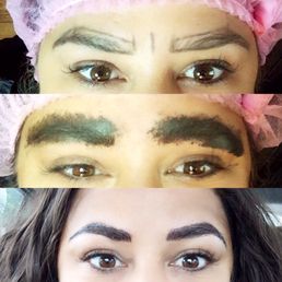 Before, during, and after microblading Before, during, and after microblading