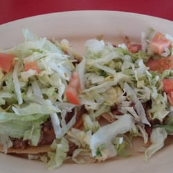 La Roca Restaurant - Chalupa combination (beef, cheese, beans and salad)