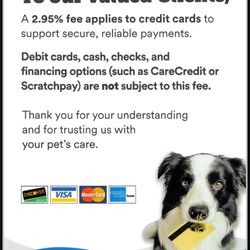 Redmond-Kirkland Animal Hospital - Important Notice: New Credit Card Fee Starting November 1, 2026.