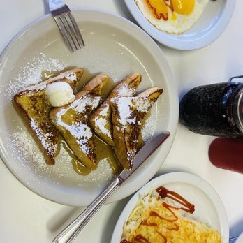 Junes Cafe - French toast, sunny side up eggs and the hash browns - Breakfast & Brunch Near Me - Santa Ana, California