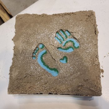 Hot Sand - My baby's prints before the glass was added - Glass Blowing Near Me - Asbury Park, New Jersey