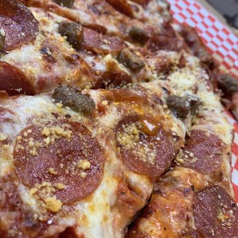 Pizza Twist - Family size, Pepperoni & Sausage I put Parmesan & chili flakes - Pizza Near Me - Rialto, California Pizza Twist - Family size, Pepperoni & Sausage I put Parmesan & chili flakes - Pizza Near Me - Rialto, California
