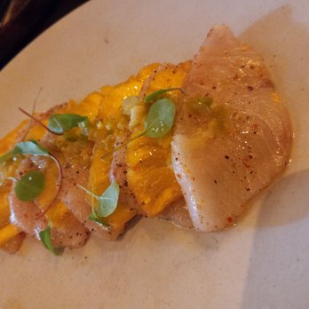 Kassi Beach - Amazing Hamachi crudo with the perfect balance of spice and acid from the pineapple. - Italian Near Me - Las Vegas, Nevada