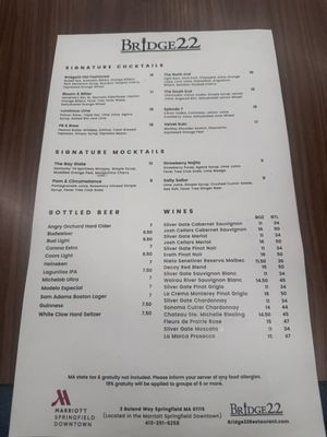 Menu photo 2 Bridge22 Springfield, MA