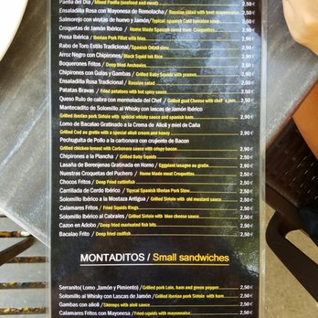 Spala San Fernando - Tapas menu - Spanish Near Me - Seville, SE