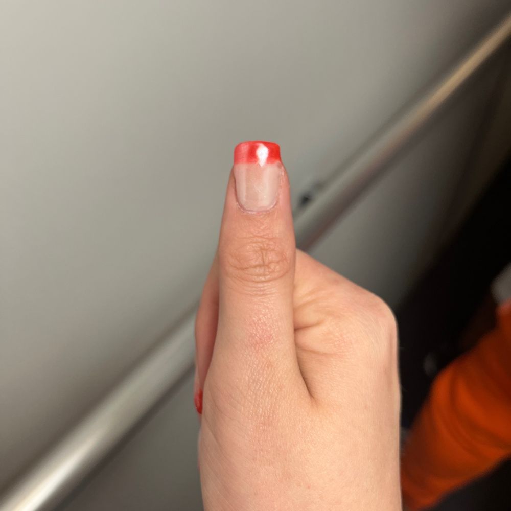 Canterbury Nails - This is supposed to be a "French tip" - Nail Salons Near Me - Birmingham, Alabama
