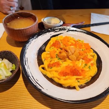 Tendon Kohaku - Uni creamy udon - Japanese Near Me - Bellevue, Washington Tendon Kohaku - Uni creamy udon - Japanese Near Me - Bellevue, Washington