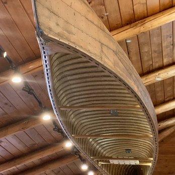 Upriver Grill & Taproom - Canoe on the ceiling, when you first walk in. - American Near Me - Marblemount, Washington