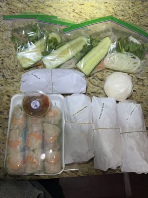 Avian Water and Banh Mi Sandwich by null