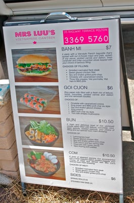 Menu photo 3 Mrs Luu's Milton, QLD