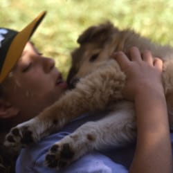 Margaret's Petsitting - Age 9 with my dog, Cookies.