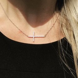 Houston Gold Exchange - Diamond cross pendant turned into sideways necklace on a chain