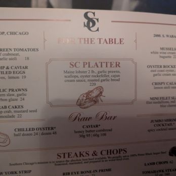 Southern Chicago - Menu - Southern Near Me - Chicago, Illinois