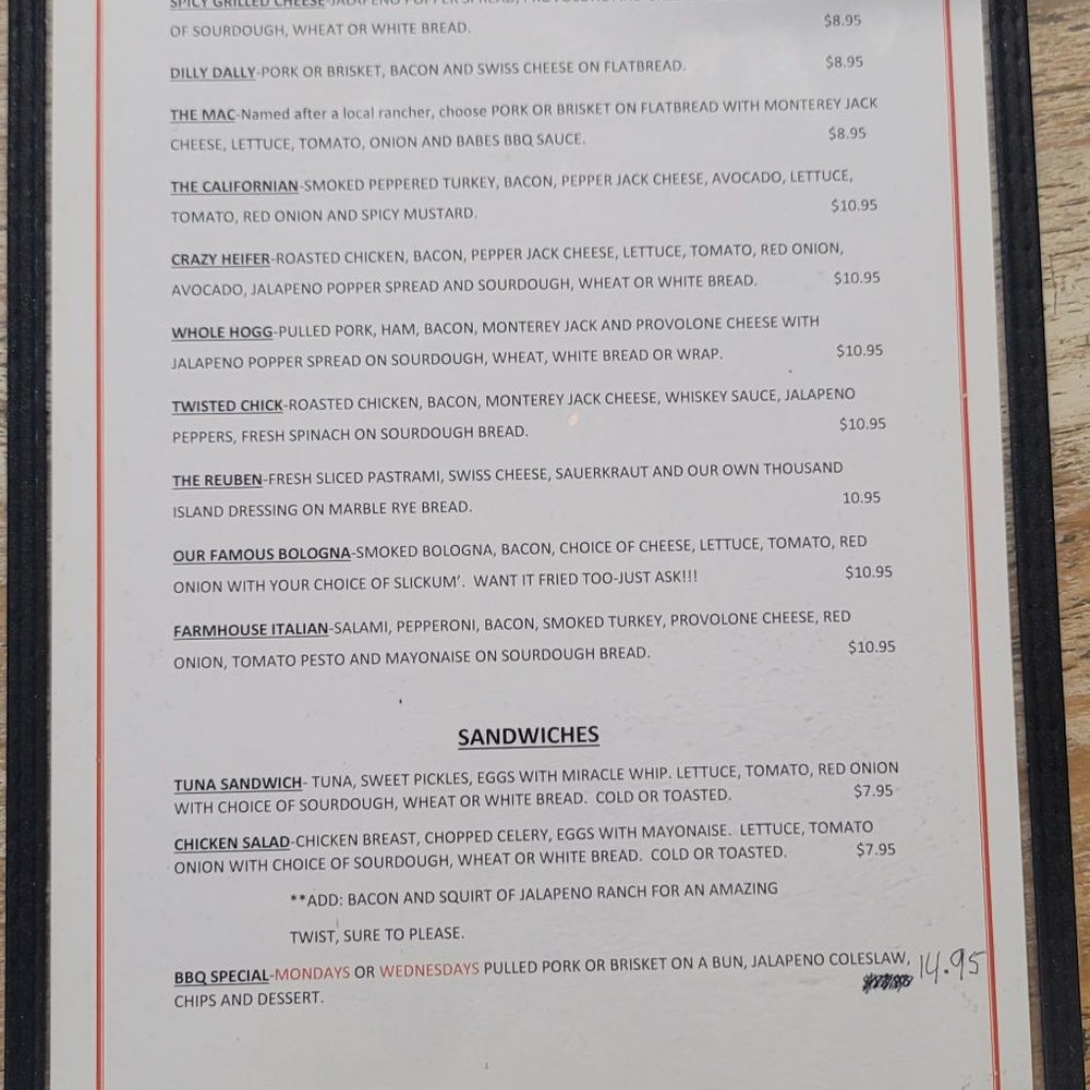 Gageby Store - Menu - Sandwiches Near Me - Canadian, Texas Gageby Store - Menu - Sandwiches Near Me - Canadian, Texas
