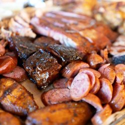 Blu's Barbeque & BBQ Catering - BBQ Plate with pork belly burnt ends, wings, ribs, sausage, chicken