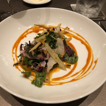 Sepia - Grilled Squid (mussels escabeche, wax beans, capers - $16) - New American Near Me - Chicago, Illinois Sepia - Grilled Squid (mussels escabeche, wax beans, capers - $16) - New American Near Me - Chicago, Illinois
