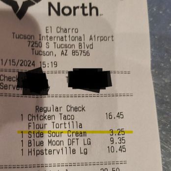 El Charro Cafe - $3.25 for a dollop of sour cream seems excessive. - Mexican Near Me - Tucson, Arizona El Charro Cafe - $3.25 for a dollop of sour cream seems excessive. - Mexican Near Me - Tucson, Arizona