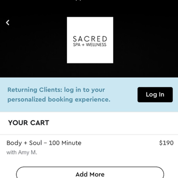 Sacred Spa + Wellness - This is a photo of the initial reservation made off their site - Day Spas Near Me - Schuylerville, New York Sacred Spa + Wellness - This is a photo of the initial reservation made off their site - Day Spas Near Me - Schuylerville, New York